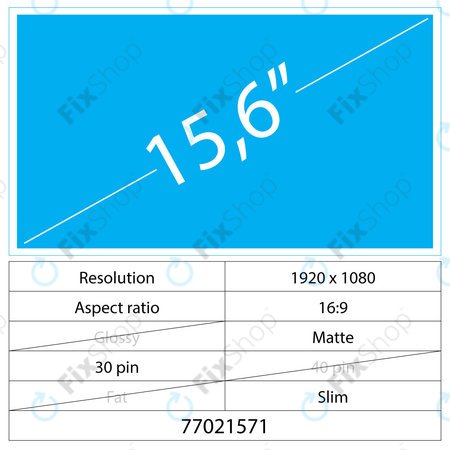 15.6 LCD NanoEdge Matte 30 Pin Full HD Ohne Griffe