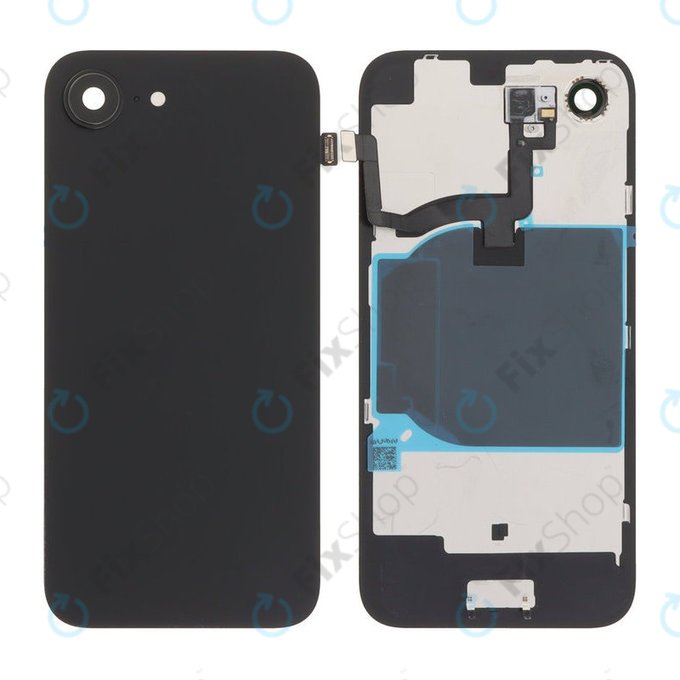 Apple iPhone 16e - Rückgehäuseglas + Kameraglas + Metallplatte + Magsafe-Magnet (Black)