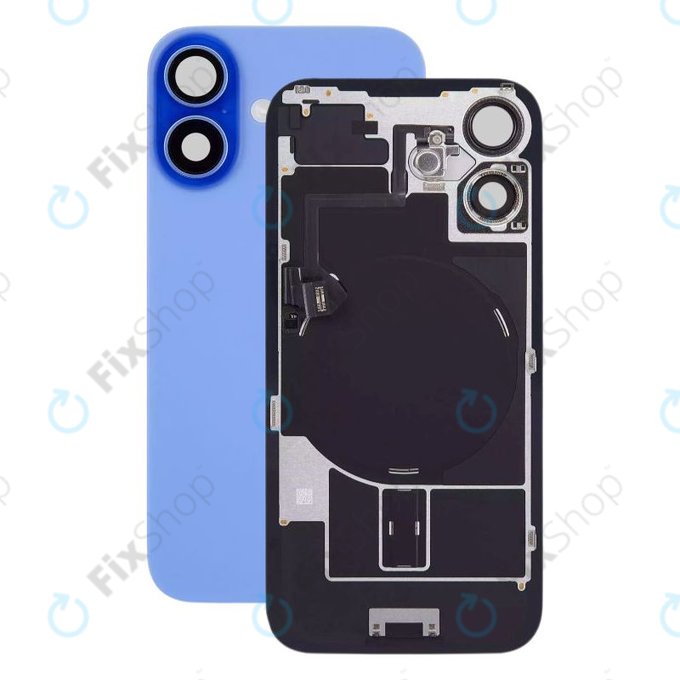 Apple iPhone 16 Plus - Rückgehäuseglas + Kameraglas + Metallplatte + Magsafe-Magnet (Ultramarine)