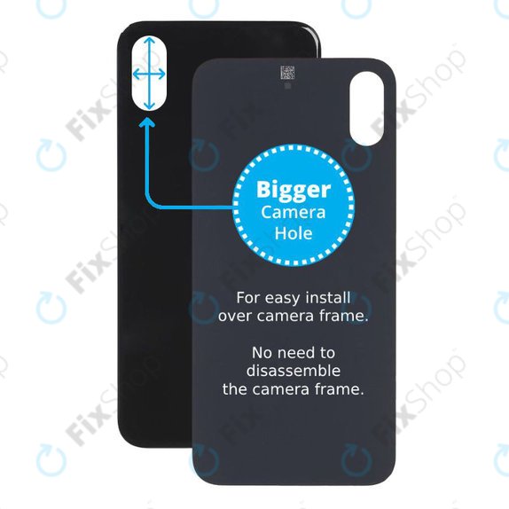 Apple iPhone XS - Backcover Glas Vergrössertes Ringloch für die Kamera (Space Gray)