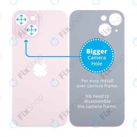Apple iPhone 15 - Backcover Glas Vergrössertes Ringloch für die Kamera (Pink)
