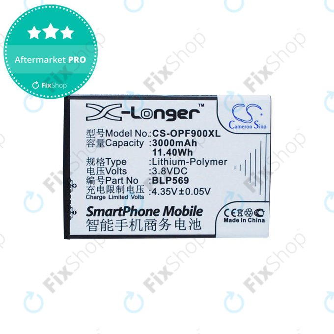 Akku Batterie für Oppo Find 7, 3000mAh, Li-Pol, 3.8 V, BLP569, HQ