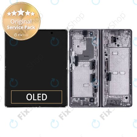 Samsung Galaxy Z Fold 2 F916B - LCD Display + Touchscreen Front Glas + Rahmen (Mystic Gray) - GH82-23968D Genuine Service Pack