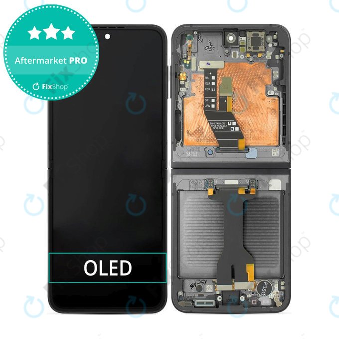 Samsung Galaxy Z Flip 6 F741B - LCD Display + Touchscreen Front Glas + Rahmen (Black) OLED