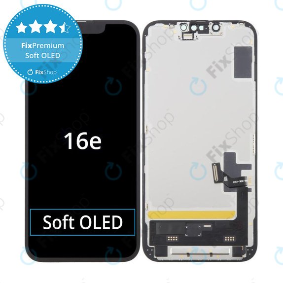 Apple iPhone 16e - LCD Display + Touchscreen Front Glas + Rahmen Soft OLED FixPremium