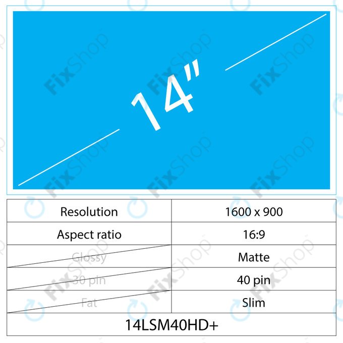 14 LCD Slim Matte 40 pin HD+