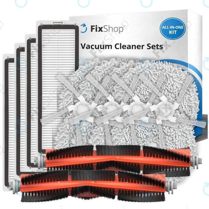 Ersatzteilset für Xiaomi Dreame Bot W10, W10 Pro (2x Hauptbürsten, 4x Filter, 4x Seitenbürsten, 4x Wischpads)