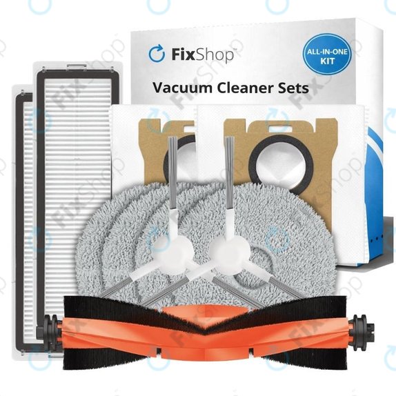 Ersatzteilset für Xiaomi Robot Vacuum X10 (1x Hauptbürste, 2x Filter, 2x Seitenbürsten, 2x Wischpads, 2x Staubbeutel)
