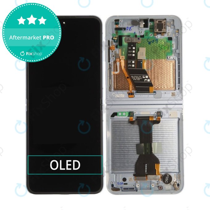 Samsung Galaxy Z Flip 6 F741B - LCD Display + Touchscreen Front Glas + Rahmen (Light Blue) - GH82-35014C Genuine Service Pack