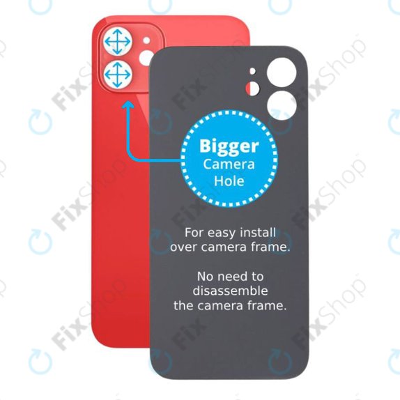 Apple iPhone 12 - Backcover Glas Vergrössertes Ringloch für die Kamera (Red)