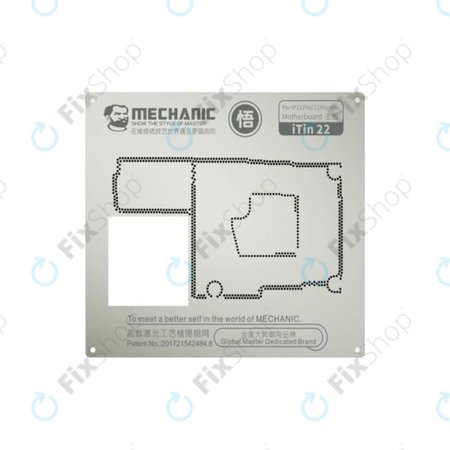 Mechanic iTin 22 - Stahlschablone für die Hauptplatine für iPhone 11 Pro, 11 Pro Max