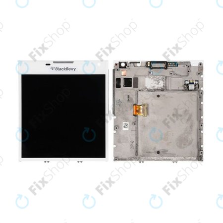 Blackberry Passport - LCD Display + Touchscreen Front Glas + Rahmen (White) TFT