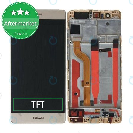 Huawei P9 - LCD Display + Touchscreen Front Glas + Rahmen (Gold) TFT