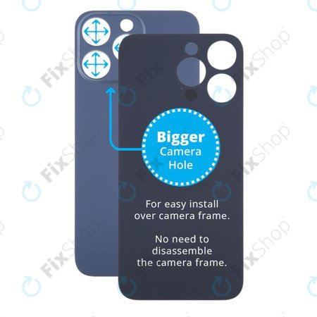 Apple iPhone 15 Pro Max - Backcover Glas Vergrössertes Ringloch für die Kamera (Blue Titanium)