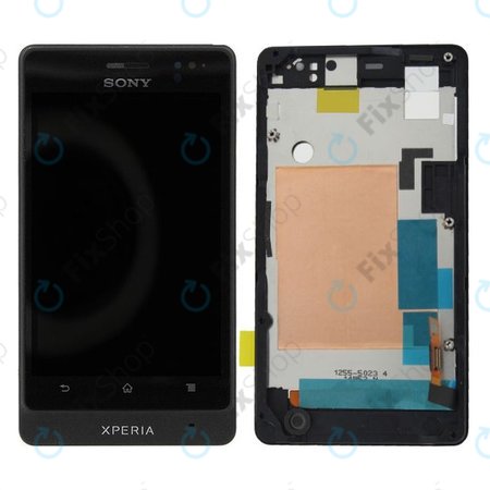 Sony Xperia Go ST27i - LCD Display + Touchscreen front Glas + Rahmen (Schwarz) - 1264-8191