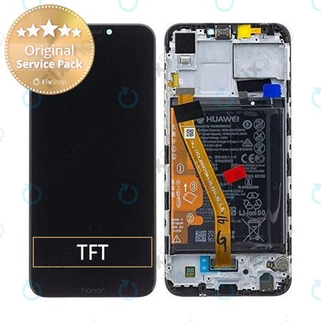 Huawei Honor Play COR-L29 - LCD Display + Touchscreen front Glas + Rahmen + Akku Batterie (Schwarz) - 02351YXV