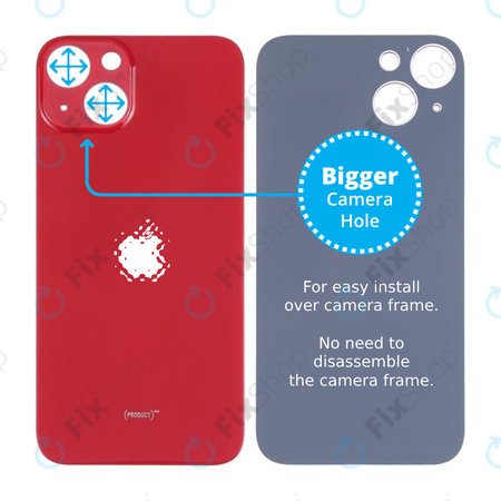 Apple iPhone 13 - Backcover Glas Vergrössertes Ringloch für die Kamera (Red)