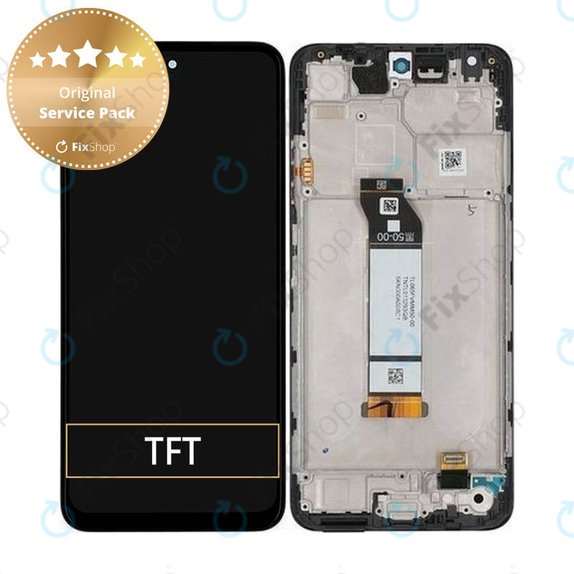 Xiaomi Redmi Note 10 5G - LCD Display + Touchscreen Front Glas + Rahmen (Graphit Grey) - 5600020K1900 Genuine Service Pack