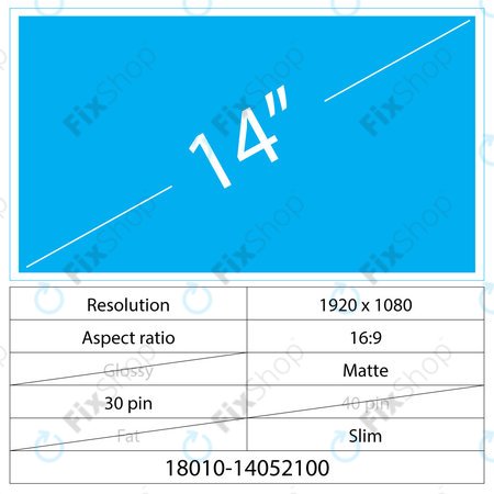 14 LCD Slim Matte 30 pin-Full HD