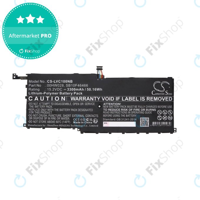 Batterie für Lenovo X1, 3300mAh, Li-Pol, 15.2V, 00HW028, HQ