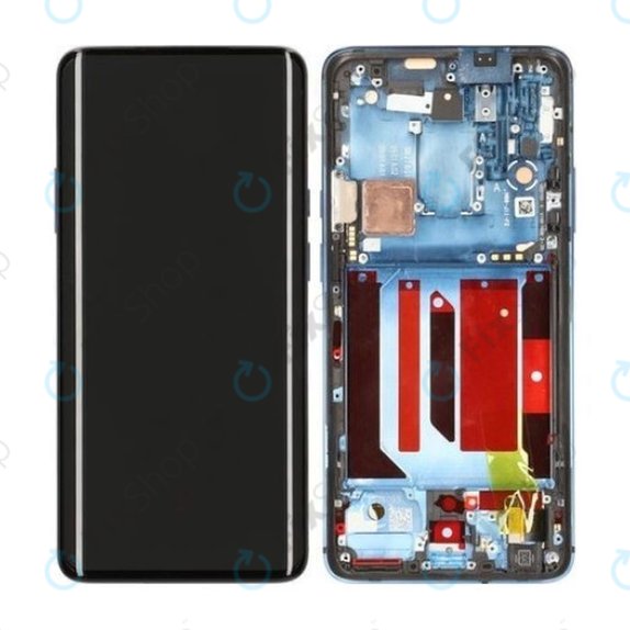 OnePlus 7T, 7T Pro - LCD Display + Touchscreen Front Glas + Rahmen (Haze Blue)
