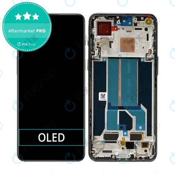 OnePlus Nord 2T CPH2399 CPH2401 - LCD Display + Touchscreen Front Glas + Rahmen (Gray Shadow) OLED