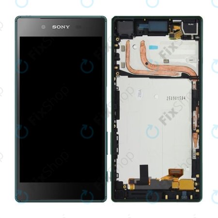 Sony Xperia Z5 Dual E6683 - LCD Display + Touchscreen Front Glas + Rahmen (Grau) - 1298-5924