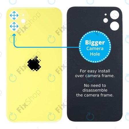 Apple iPhone 11 - Backcover Glas Vergrössertes Ringloch für die Kamera (Yellow)