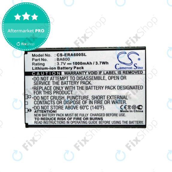 Akku batterie für Sony Ericsson Kumquat, ST25, ST25i, Xperia U, 1000mAh, Li-Ion, 3.7V, BA600, HQ