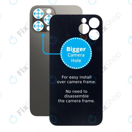 Apple iPhone 12 Pro Max - Backcover Glas Vergrössertes Ringloch für die Kamera (Graphite)