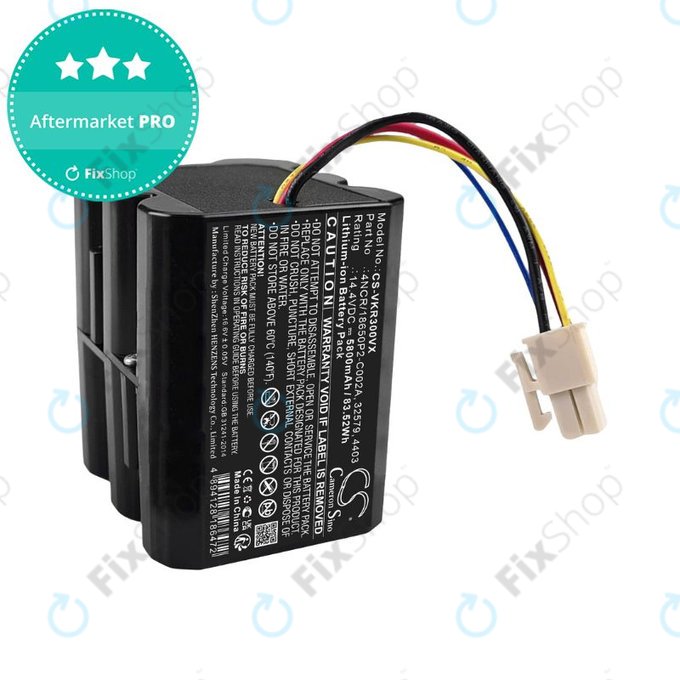 Vorwerk Kobold VR300, Folletto VR300 - Akku Batterie 32579, 4403, 4NCR/18650P2-C002A Li-Ion 14.4V 5800mAh HQ