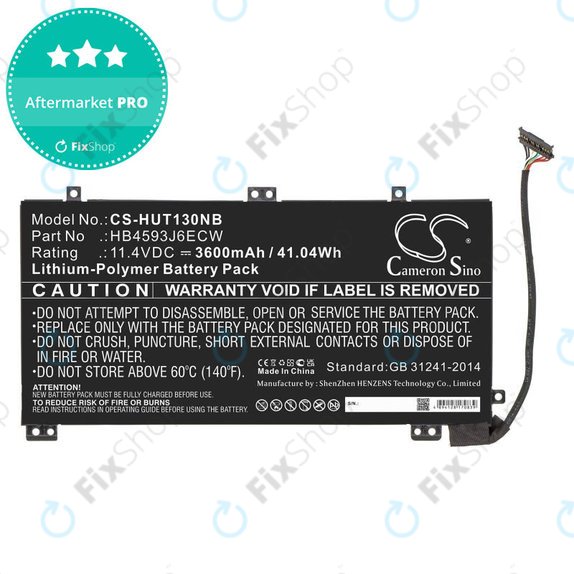 Akku batterie für Huawei MateBook 13, 13 i7, 3600mAh, Li-Pol, 11.4V, HB4593J6ECW, HQ