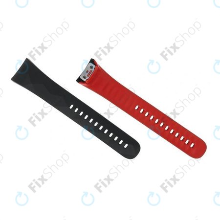Samsung Gear Fit 2 Pro SM-R365 - Gurt (zwei Teile) (Black-Red) - GH98-41595A Genuine Service Pack