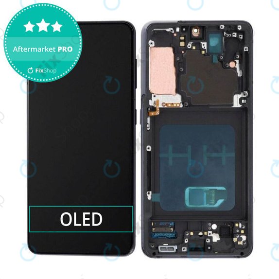 Samsung Galaxy S21 G991B - LCD Display + Touchscreen Front Glas + Rahmen (Phantom Gray) OLED