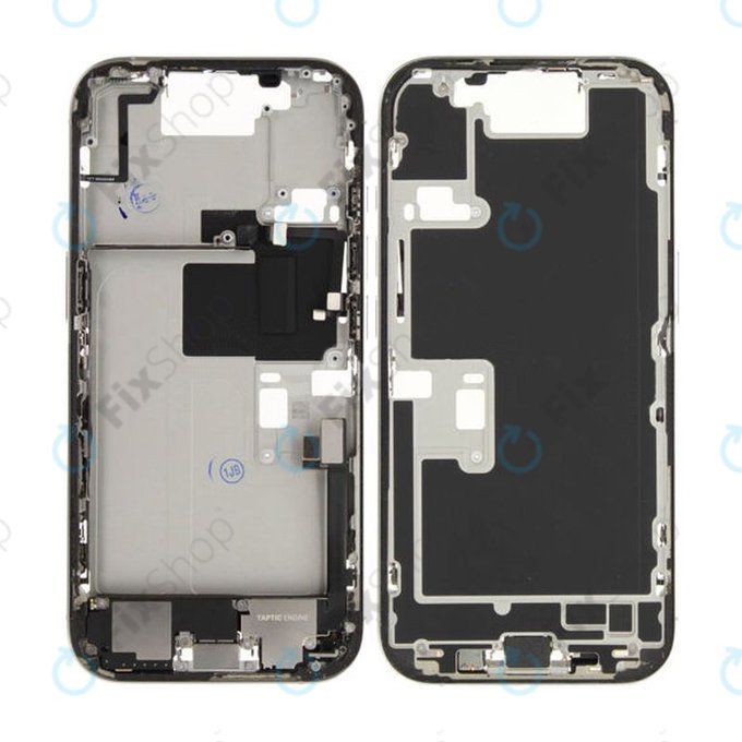 Apple iPhone 16 Pro - Mittelrahmen + Ein-/Ausschalter + Lautstärketasten (White Titanium)