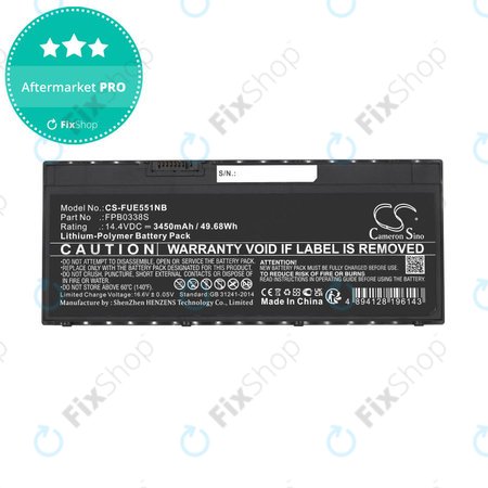 Akku batterie für Fujitsu Lifebook E4411, E448, E458, 3450mAh, Li-Pol, 14.4V, FPB0338S, HQ