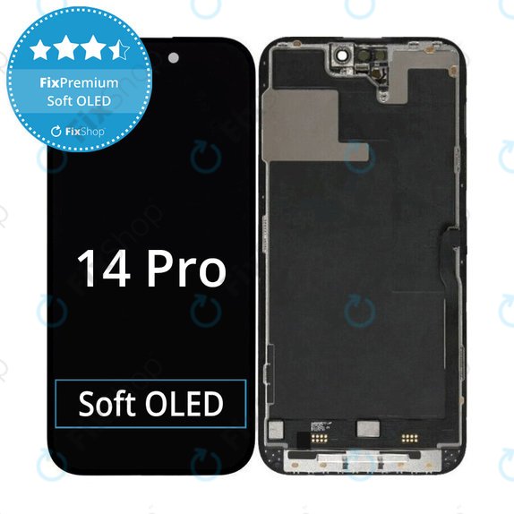 Display Soft OLED für iPhone 14 Pro, Touchscreen-Glas mit Rahmen, FixPremium