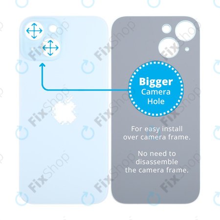 Apple iPhone 15 - Backcover Glas Vergrössertes Ringloch für die Kamera (Blue)
