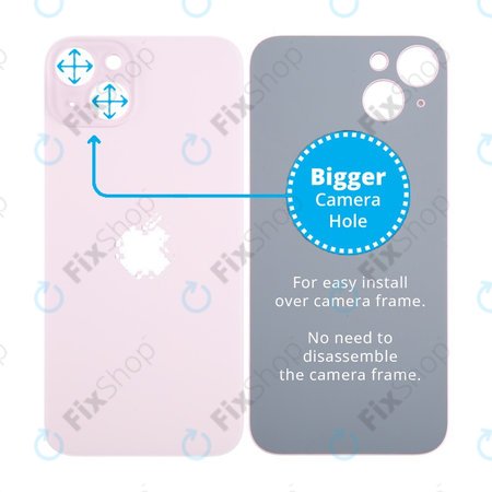 Apple iPhone 15 Plus - Backcover Glas Vergrössertes Ringloch für die Kamera (Pink)