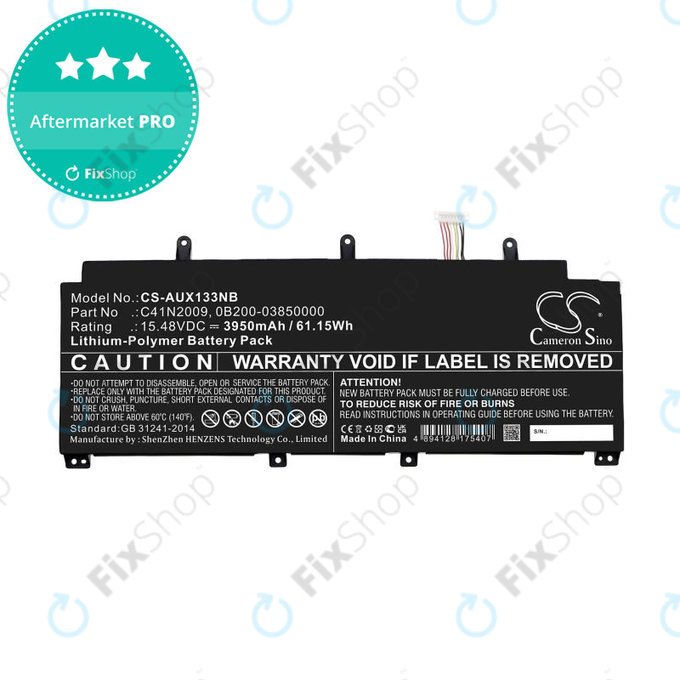 Akku batterie für Asus ROG Flow X13 GV301QE-K6008, 3950mAh, Li-Pol, 15.48V, C41N2009, HQ