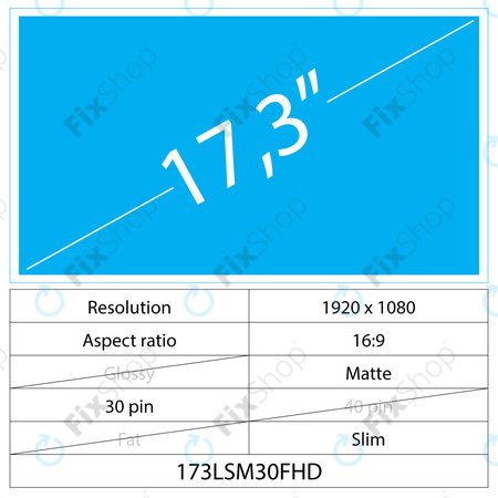 17.3 LCD Slim Matte 30 pin FHD