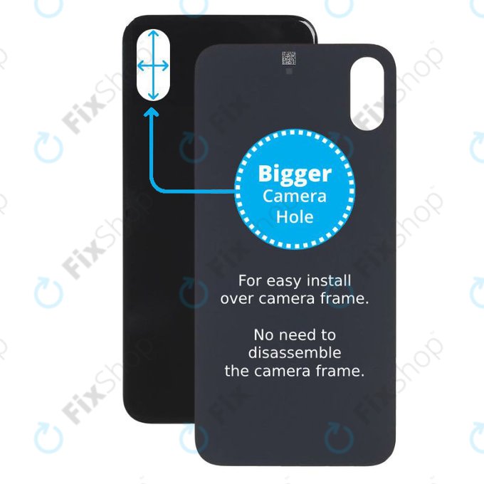 Apple iPhone X - Backcover Glas Vergrössertes Ringloch für die Kamera (Space Gray)