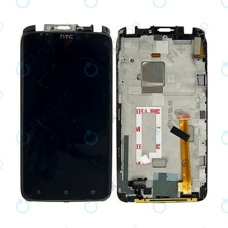 HTC One X - LCD Display + Touchscreen front Glas + Rahmen - 80H01292-00