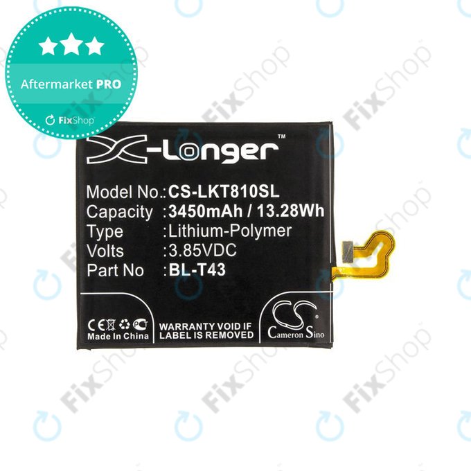 Akku batterie für LG G8S ThinQ, ThinQ Global, 3450mAh, Li-Pol, 3.85V, BL-T43, HQ
