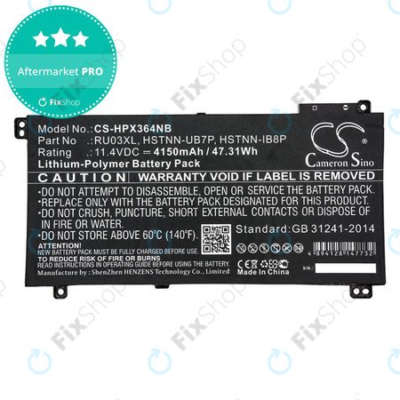 Akku batterie für HP ProBook x360 440 G1, x360 11 G3, 4150mAh, Li-Pol, 11.4V, HSTNN-UB7P, HQ
