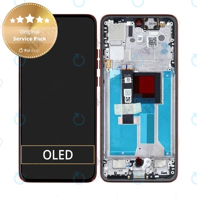 Motorola Edge 50 Neo - LCD Display + Touchscreen Front Glas + Rahmen (Poinciana) - 5D68C28684 Genuine Service Pack