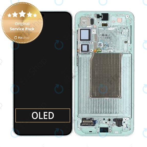 Samsung Galaxy S25 Plus - LCD Display + Touchscreen Front Glas + Rahmen (Mint) - GH82-36368B Genuine Service Pack