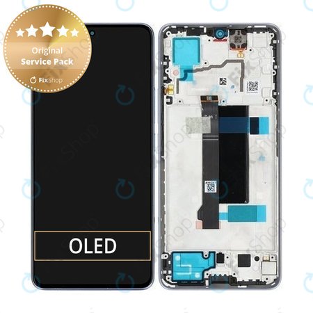 Xiaomi Redmi Note 13 Pro 5G 2312DRA50C - LCD Display + Touchscreen Front Glas + Rahmen (Midnight Black) - 5600030N1600 Genuine Service Pack