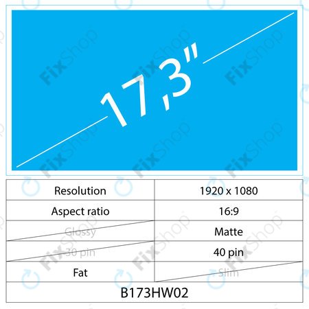 17.3 LCD Fat Matte 40 pin-Full HD