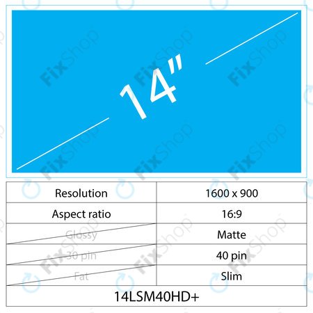 14 LCD Slim Matte 40 pin HD+